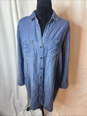 Velvet Heart Light Blue Denim Long Sleeve Shirt Dress